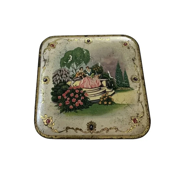 Vintage Tin Lander New York Poudre de Toilette Powder Box - Picture 1 of 7
